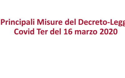 Decreto “CURA ITALIA” 16 Marzo 2020